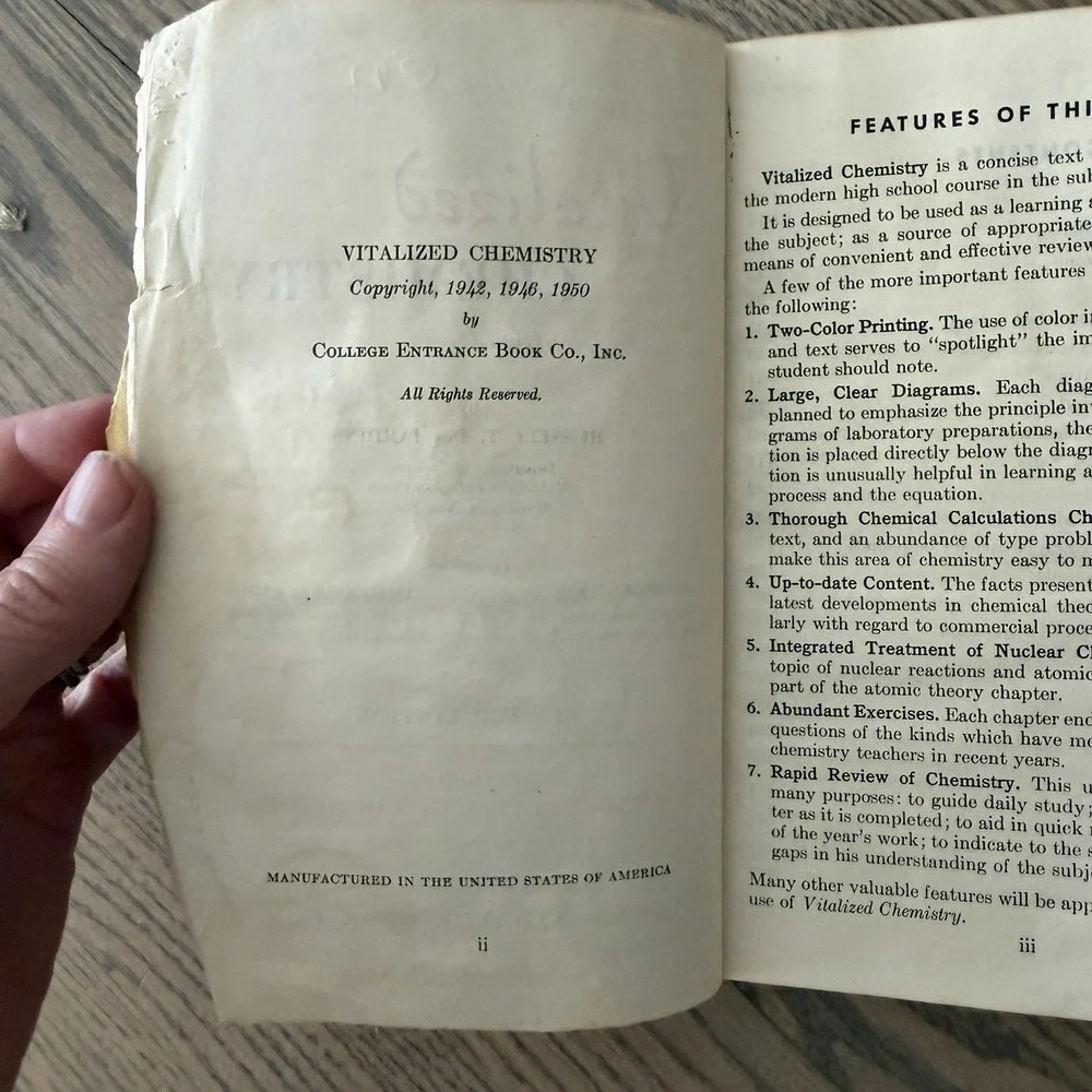 Vitalized Chemistry, Revised by Des Jardins - College Entrance Book 1950